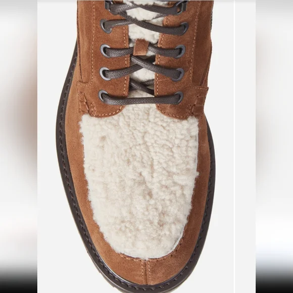 Aquatalia’s suede `Isaac’ boots Shearling Lug Sole Italian Luxury Designer #75 - Picture 7 of 12
